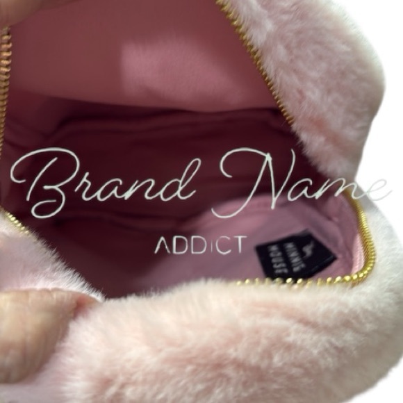 Disney Minnie Mouse Fuzzy Light Pink Mini Backpack - Picture 7 of 7